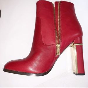 Calvin Klein Karlia Booties Deep Red sz 8 NWOT